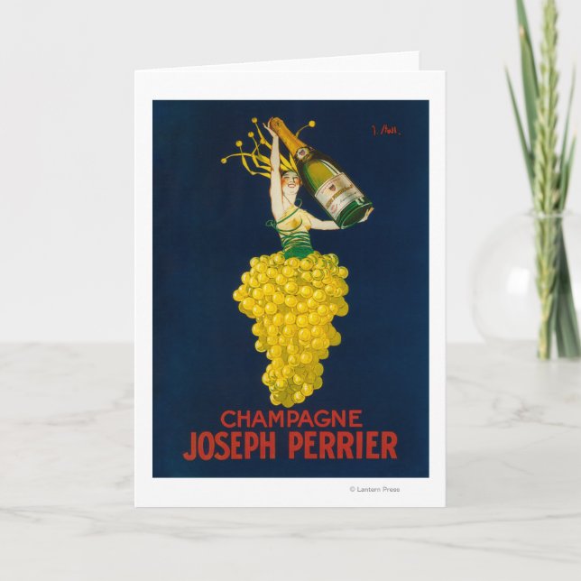 Joseph Perrier Champagne Werbeplakat Karte (Vorderseite)