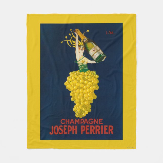 Joseph Perrier Champagner Werbeplakat Fleecedecke (Vorderseite)