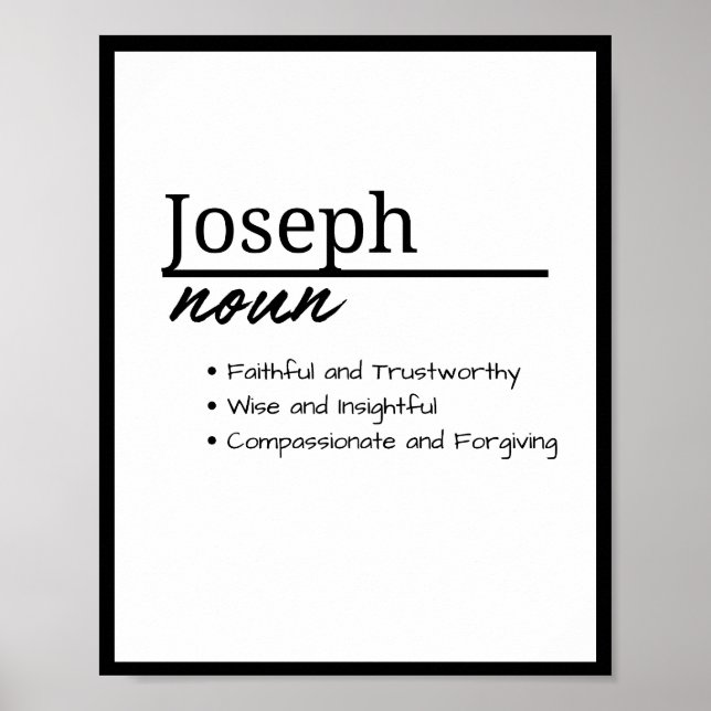 Joseph, Personalisierter Name Definition für Junge Poster (Vorne)