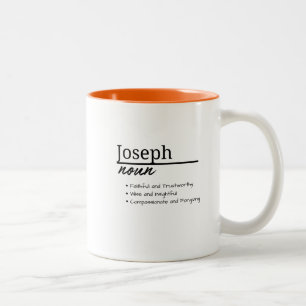 Joseph, Personalisierter Name Definition für Junge Zweifarbige Tasse