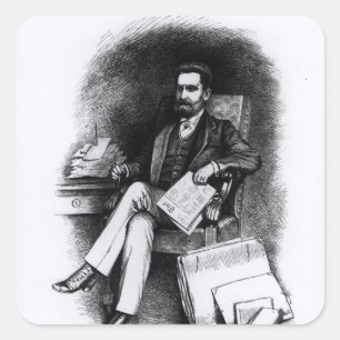 Joseph Pulitzer "von der Kuriosität", 1887 Quadratischer Aufkleber