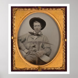 Joseph Sharp, mit einer Pick-Axt, Pfanne und Pisto Poster