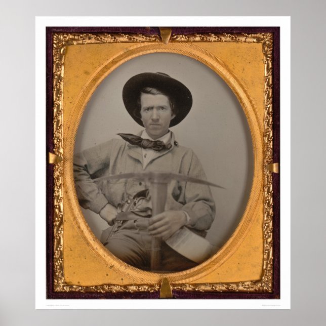 Joseph Sharp, mit einer Pick-Axt, Pfanne und Pisto Poster (Vorne)