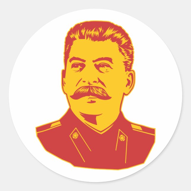 Joseph Stalin Portrait Runder Aufkleber (Vorderseite)