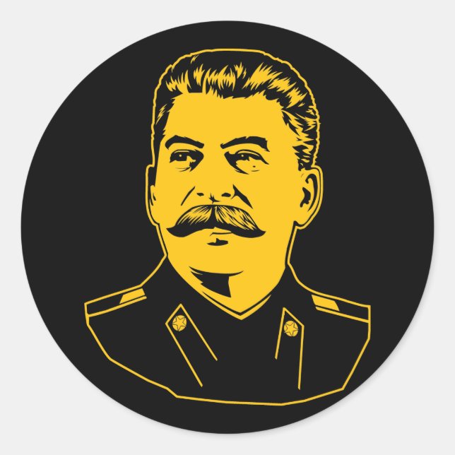 Joseph Stalin Portrait Runder Aufkleber (Vorderseite)