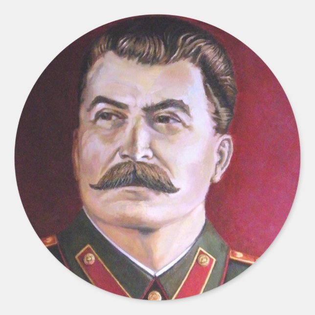 Joseph Stalin Runder Aufkleber (Vorderseite)