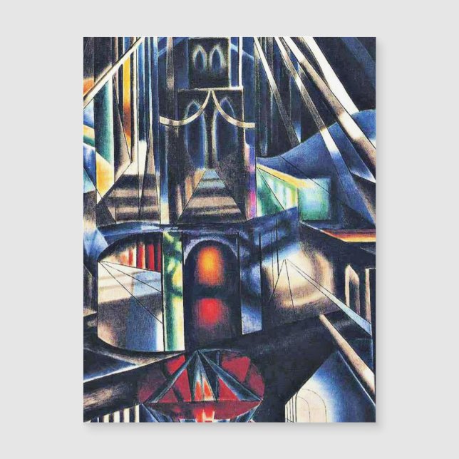 Joseph Stella - Old Brooklyn Bridge Magnetkarte (Vorderseite)