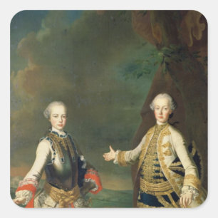Joseph und Leopold, Söhne von Francis I. und Maria Quadratischer Aufkleber