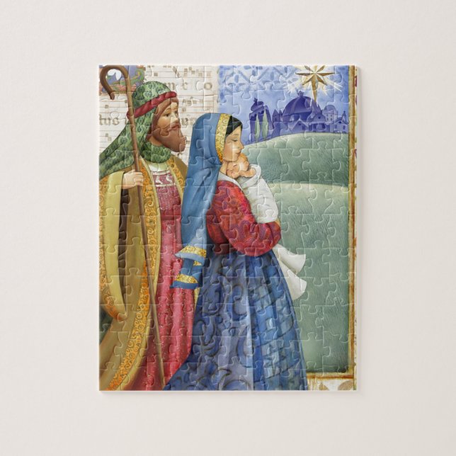 Joseph und Mary mit Jesus Puzzle (Vertikal)