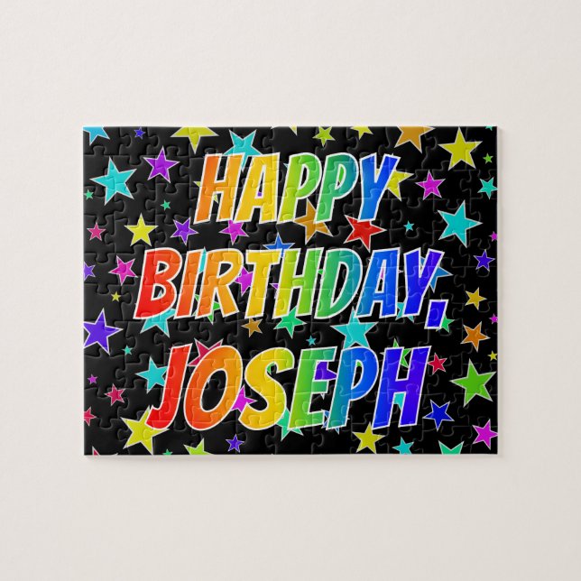 "JOSEPH" Vorname, Spaß "GLÜCKLICHER GEBURTSTAG" Puzzle (Horizontal)