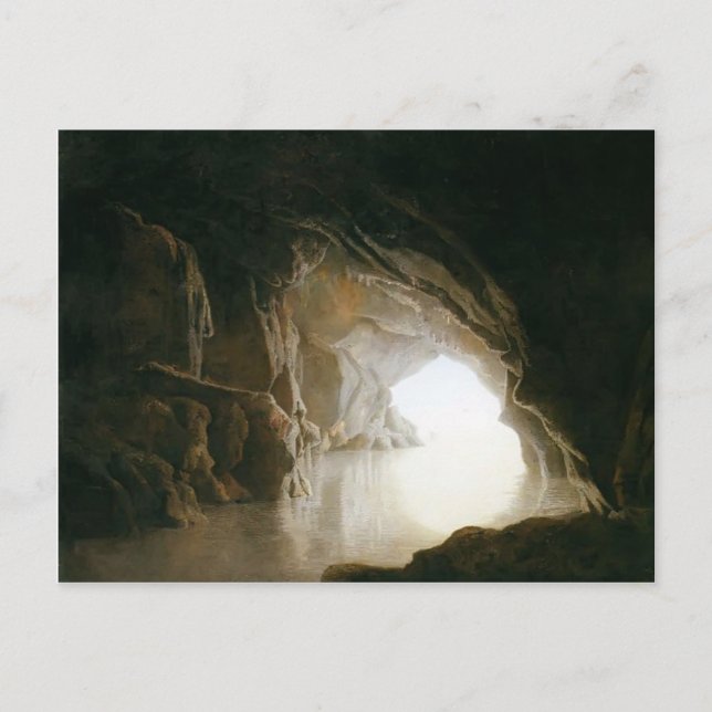 Joseph Wright - Eine Höhle, Abend Postkarte (Vorderseite)