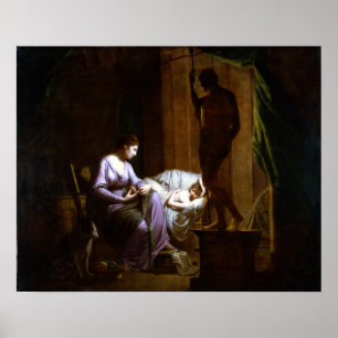 Joseph Wright von Derby Penelope entwirft ihr Web Poster