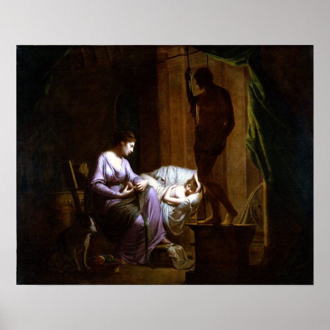 Joseph Wright von Derby Penelope entwirft ihr Web Poster (Vorne)