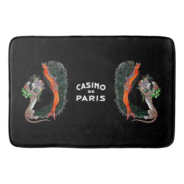 Josephine Baker Gepard Jazz Age Badematte (Vorderseite)