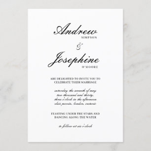 Josephine Classic Simple Wedding Einladung