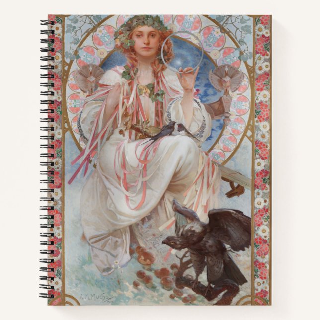 Josephine Crane Bradley as Lavia by Alphonse Mucha Notizbuch (Vorderseite)