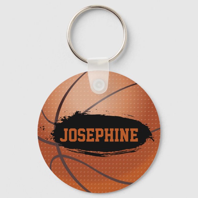 Josephine Grunge Basketball Personalisierter Schlü Schlüsselanhänger (Vorderseite)