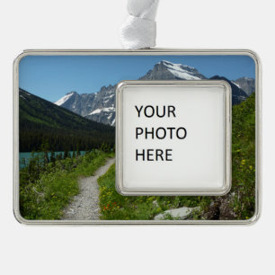 Josephine Lake Trail mit Mount Guild am Glacier Rahmen-Ornament Silber