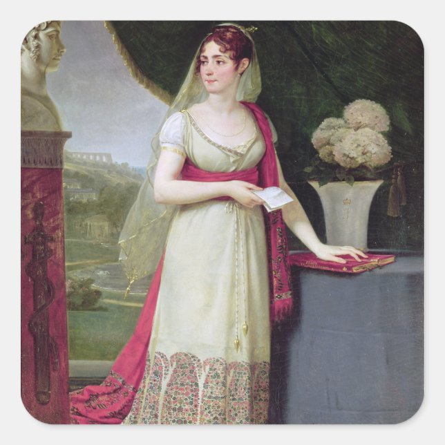 Josephine Tasher de la Pagerie Empress Quadratischer Aufkleber (Vorderseite)