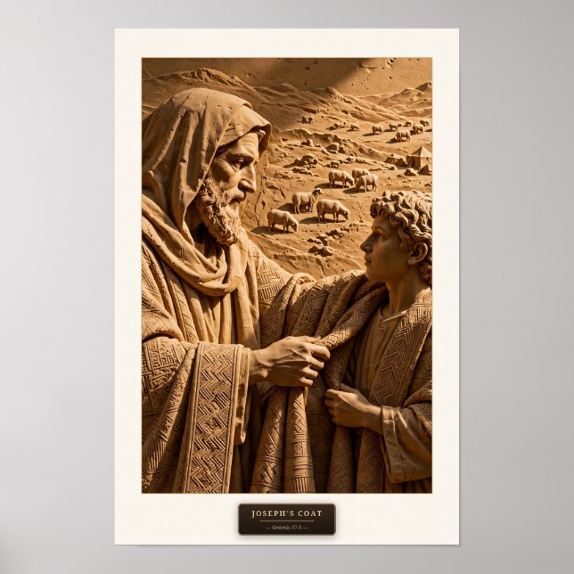 Josephs Gewand — Sculpted Scripture Poster (Vorne)