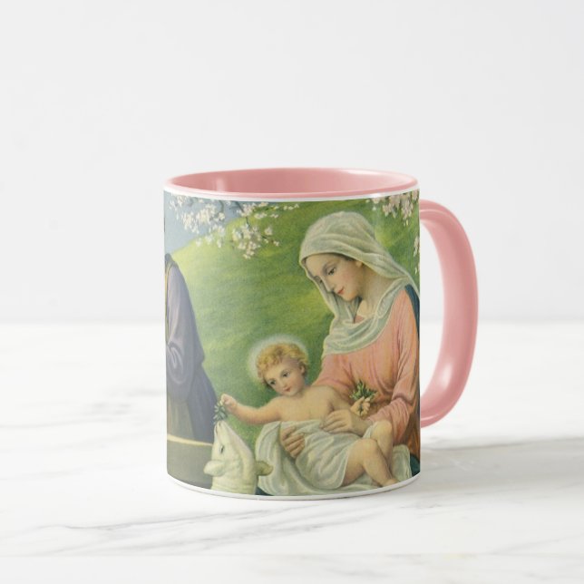 Joseph's Workshop mit Mary und Baby Jesus Tasse (VorderseiteRechts)