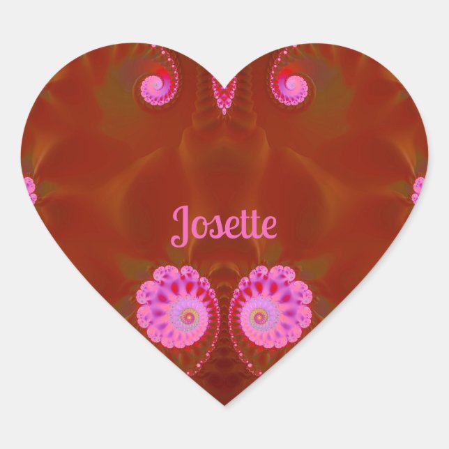 JOSETTE COOL! ~ PINK SPIN ~ Helles Design ~ Herz-Aufkleber (Vorderseite)