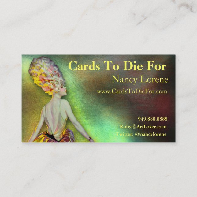 Josette im Gelb - Visitenkarten Visitenkarte (Vorderseite)