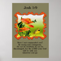 Josh 1:9 Gelber und schwarzer Kanarienvogel