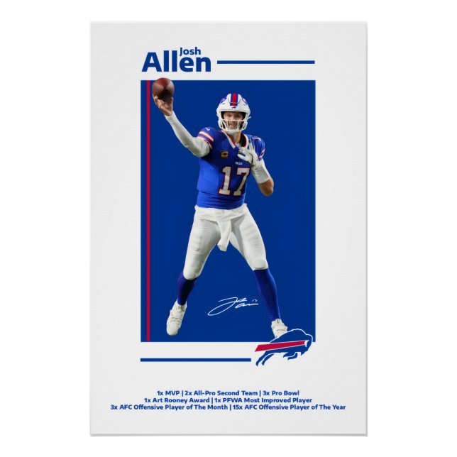 Josh Allen Buffalo Bills Poster (Vorderseite)