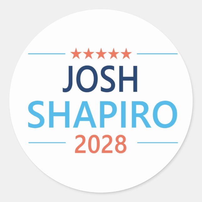 Josh Shapiro 2028 Runder Aufkleber (Vorderseite)