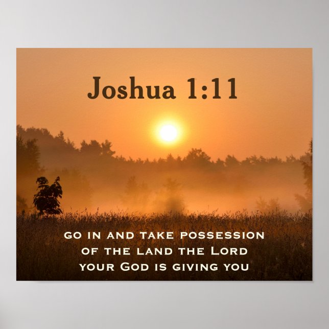 Joshua 1:11 Schrift Übergabe des Landes Poster (Vorne)