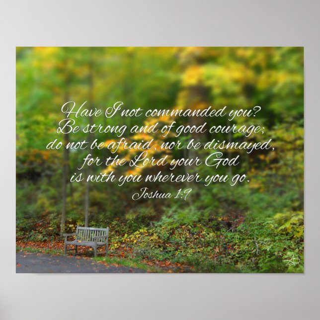 Joshua 1:9 Bibel Verse Christian Scripture Poster (Vorne)