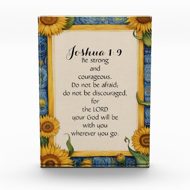 Joshua 1:9 Bibelverse Art Fotoblock (Vorderseite)
