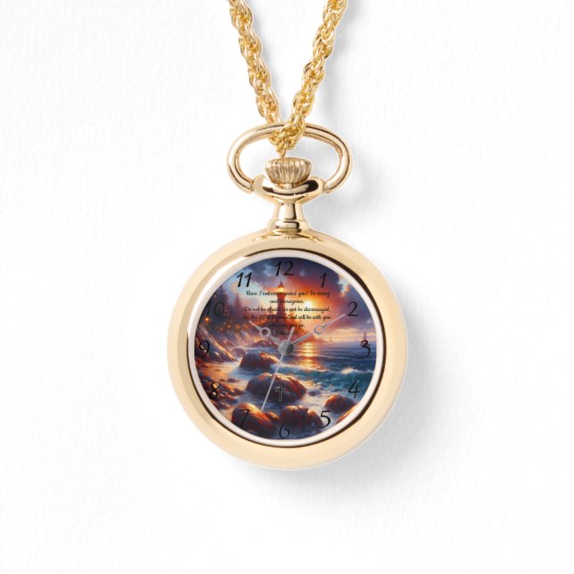 Joshua 1:9:Christliches Gebet des Glaubens Armbanduhr (Vorderseite)