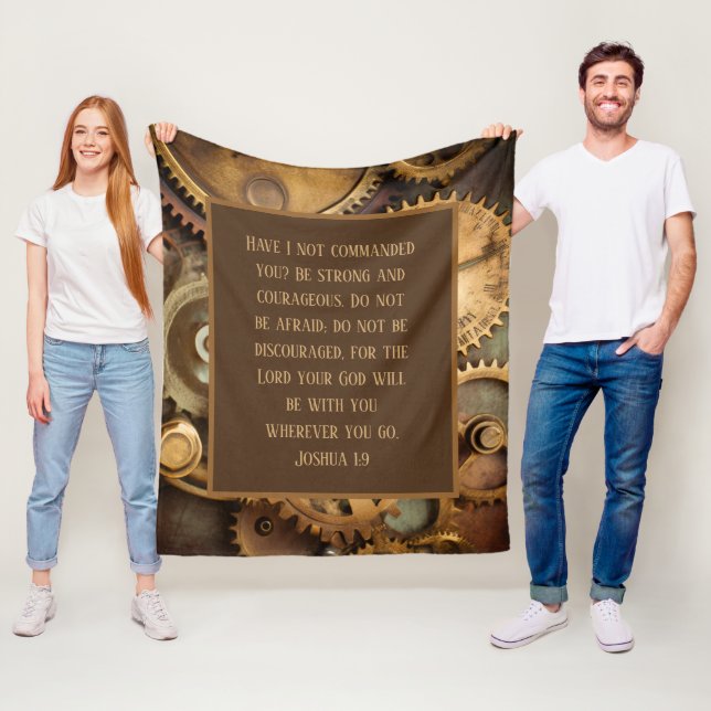 Joshua 1:9 Fleece Blanket Encouraging Bible Verse  (Beispiel)