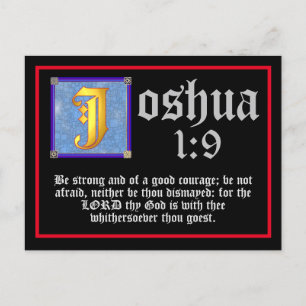 Joshua 1 9 Gold Illuminated Letter Bible Quote Postkarte