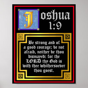 Joshua 1:9 Illuminierte Alte Testament Bible Verse Poster