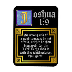 Joshua 1:9 Illuminiertes Bibelangebot Magnet