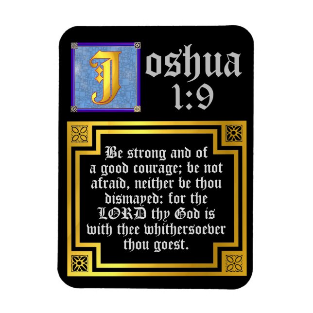 Joshua 1:9 Illuminiertes Bibelangebot Magnet (Vertikal)