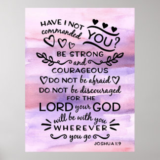 Joshua 1 9 Sei stark Bibelbibliotheken Verse Poster