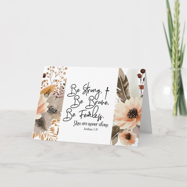 Joshua 1 9 sei stark, sei tapfer Bibelverse Karte (Vorderseite)