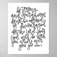Joshua 1:9 - Sei stark und mutig - Poster