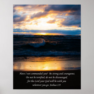 Joshua 1:9 Sonnenuntergang Foto Poster