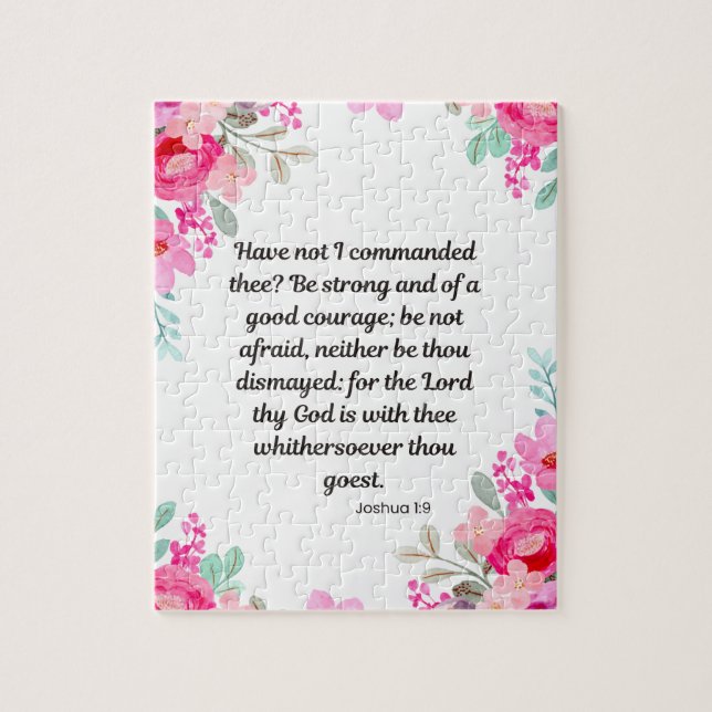 Joshua 1:9 - Starke und gute Courage Puzzle (Vertikal)