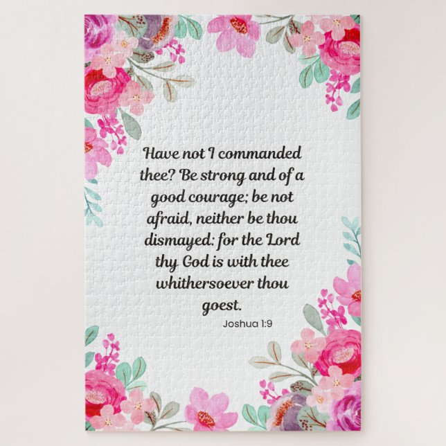 Joshua 1:9 - Starke und gute Courage Puzzle (Vertikal)
