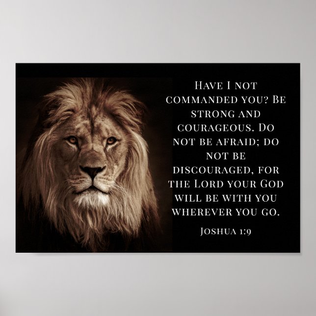 Joshua 1:9, Starke und mutig Poster (Vorne)