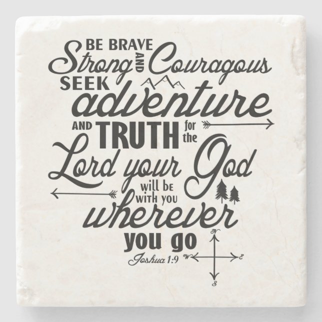 Joshua-1:9 Stein-Untersetzer-Fliesen Steinuntersetzer (Vorderseite)