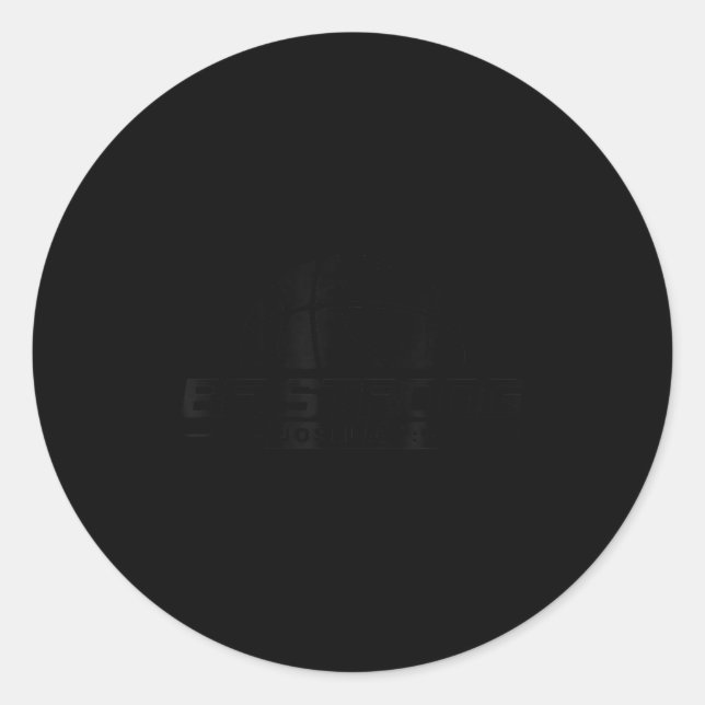 Joshua 1_9-strong &amp; Courageous Basketball Them Runder Aufkleber (Vorderseite)