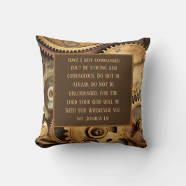 Joshua 1:9 Throw Pillow Encouraging Bible Verse  Kissen