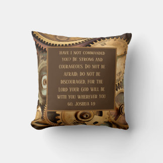 Joshua 1:9 Throw Pillow Encouraging Bible Verse Kissen